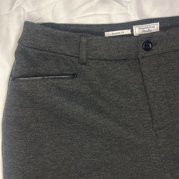 Charter Club Women’s Classic Straight Leg Pants - Heather Onyx Gray - Size 12 - Picture 6 of 14